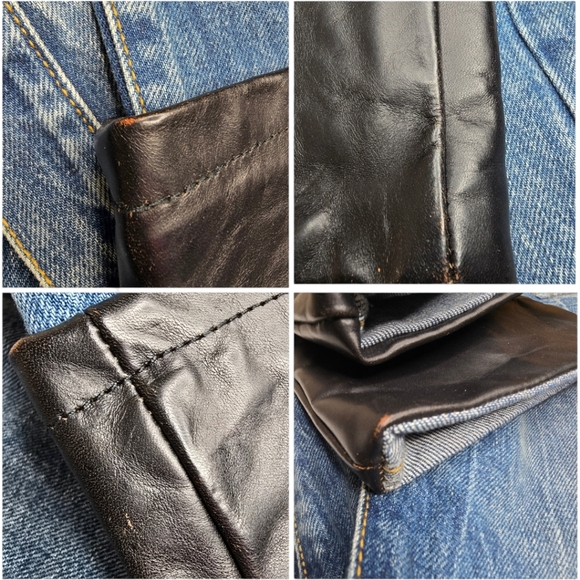 R13 Axl Leather-Cuff High-Rise Straight-Leg Jeans Size 27 - Picture 15 of 16